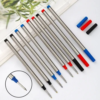3Pcs 11.4cm Threaded Rotary Metal Pen Refills Blue/black/red Ballpoint Pen Rod Signing Pen Refill 0.7mm Office School Stationery