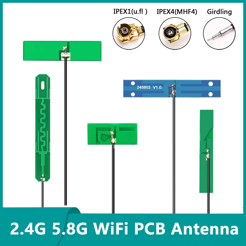 

10PCS Dual Band 2.4G 5G 5.8G Internal Flexible Antenna PCB Antennas IPEX U.FL MHF4 IPX Omni Embeded Aerial Long Range