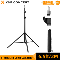K&F Concept 78.8in/2m Extendable Light Stand Photography Photo Video Tripod Stand for Camera Softbox with 1/4\