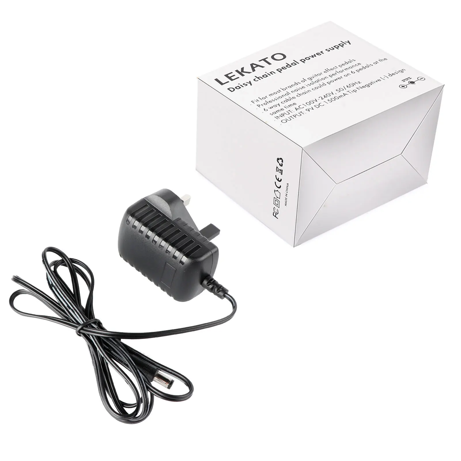 LEKATO 9V Guitar Pedal Power Supply with USB-C Fast Charging, 1A Adapter for Reliable Battery-Free Performance