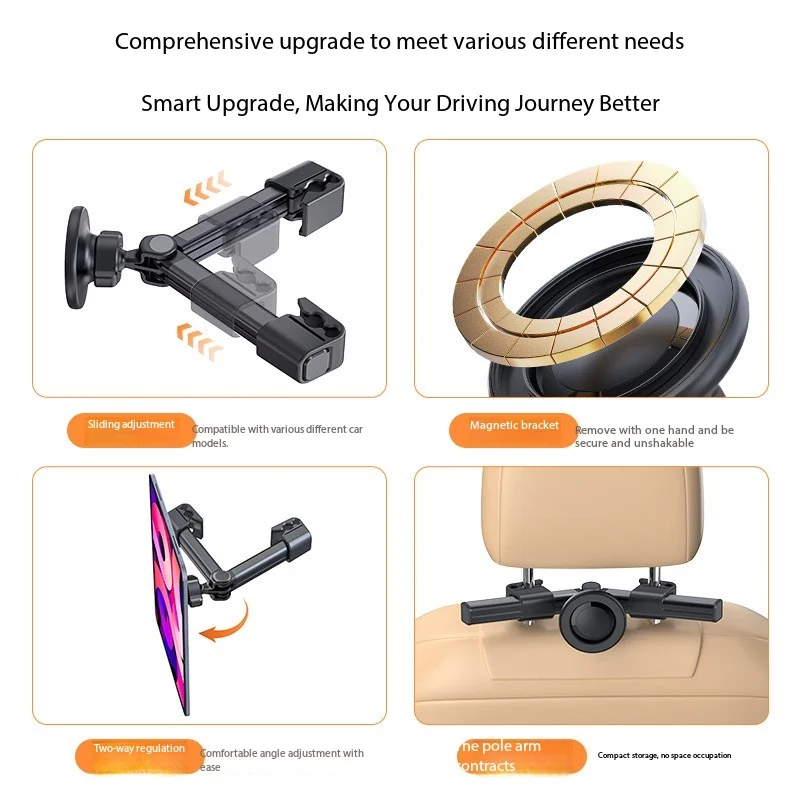 Headrest Magnetic Support For Tablet Holder For iPad Galaxy Tab  Stand Between Seat Phone And Tablet Holder Car Rear Seat Backse