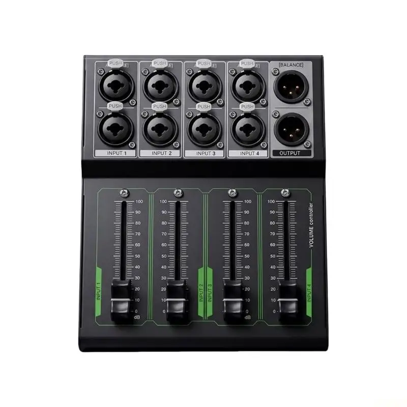 B03F Passive Volumes Controller 4 Independent Faders XLR TRS Connection