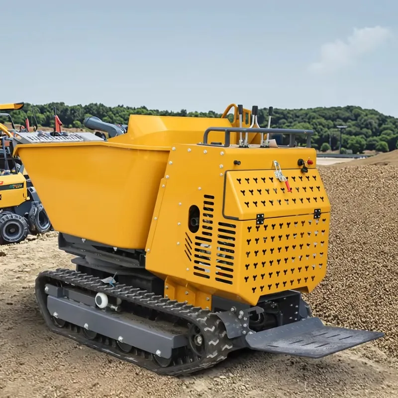 1 Ton Mini Tracked Dumper New Small Crawler Hot Sale Chinese Factory Farm Work Orchard Featuring Motor Pump Engine