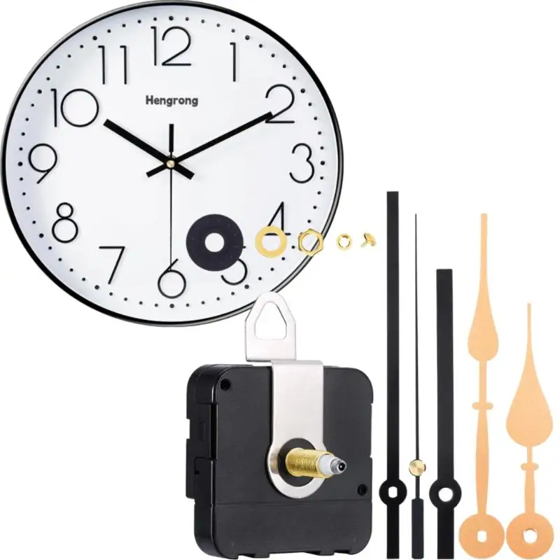 Silent Quartz Movement DIY Clock Repair Kit for Wall Clock, includes Clockwork Table and Hands Pointer