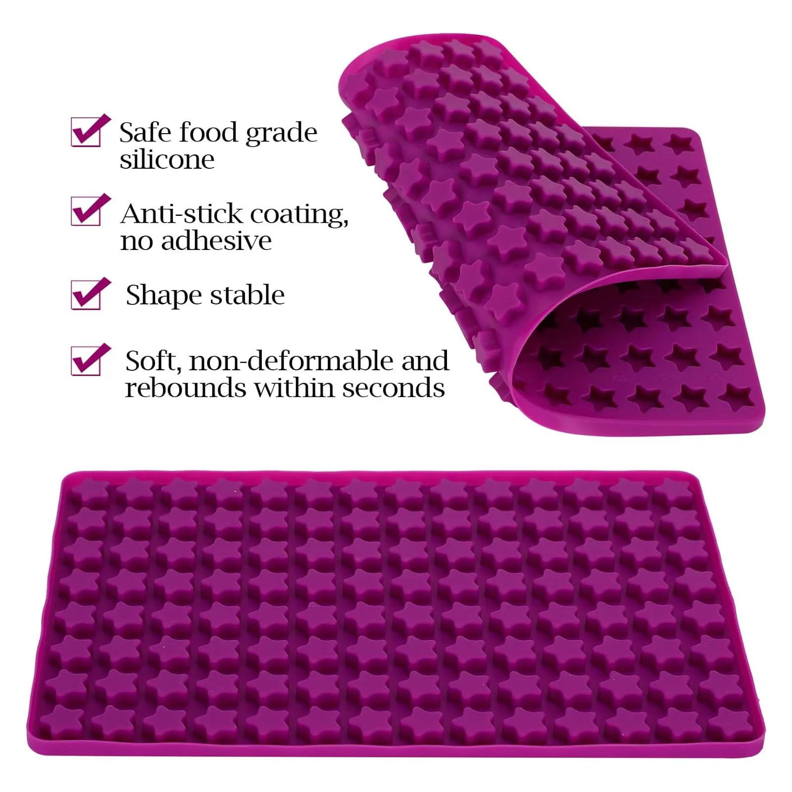 112 Cavity Mini Star Silicone Molds Fun Shaped Chocolate Molds for Homemade Dog Training Treats, Gummies, Candy, Chocolate Chips