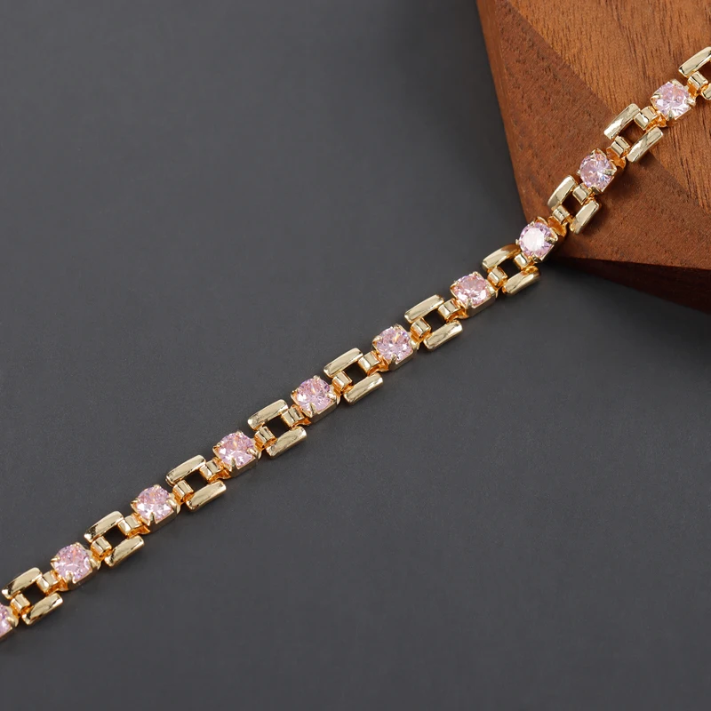 assoonas C226, DIY-Kette, 18k vergoldet, Kupfer, Zirkone, REACH-konform, nickelfrei, DIY-Armband-Halskette, Schmuckherstellung, 50cm/Stück – Detail 2