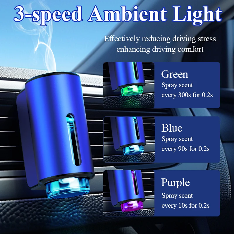 Electric Car Air Freshener Auto Air Diffuser Car Air Aroma Vent Essential Oil Mist Plant Oil Aromatherapy Perfume Fragrance