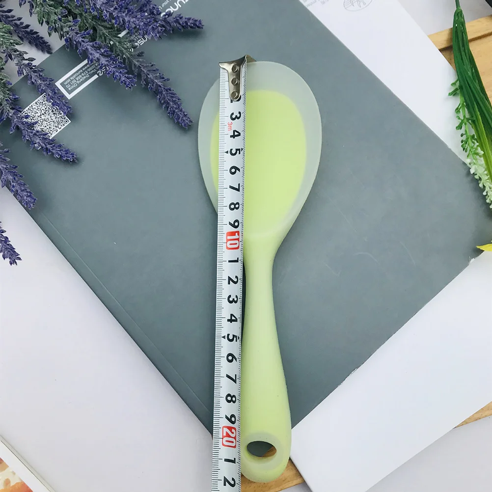 

2Pcs Creative Flatware Silicone Rice Spoon Non-Stick Ergonomic Design for Home Catering Rice Spoon