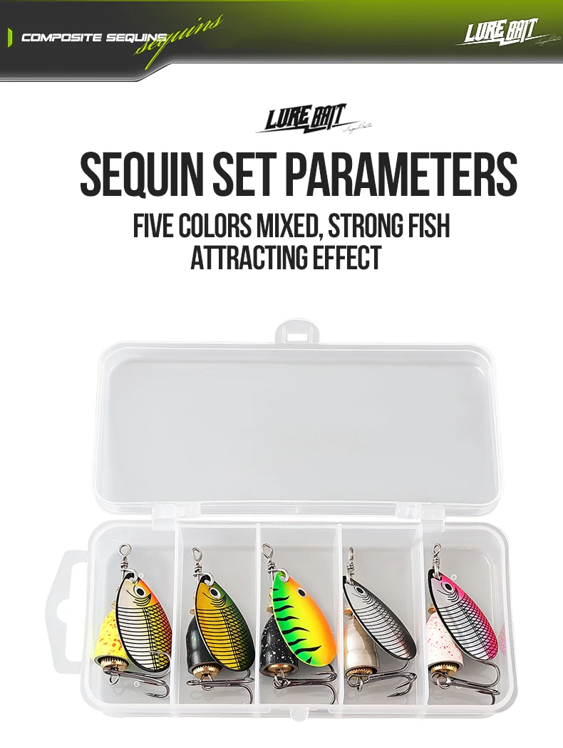 TAIYU 5er-Pack 9cm 10g Composite Spinnerbait Angelköder, Laser-Rotierende Flügel, Geräuscharm Anlockende Angelköder-Set – Detail 2
