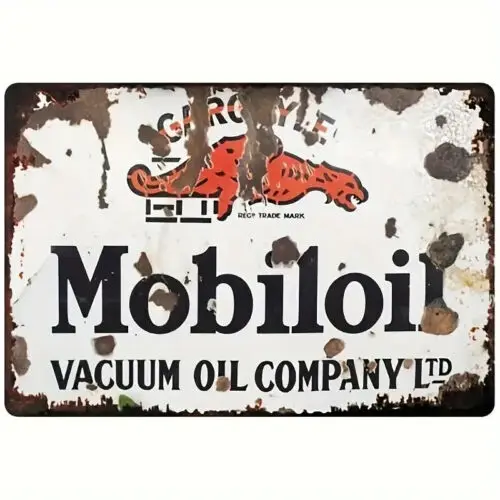 Mobiloil Vacuum Oil Company LTD Vintage Novelty Metal Sign