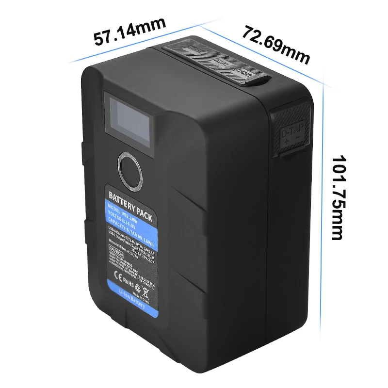14.8V 99Wh for Sony Camcorder Camera Battery LED Photography Lamp Supplementary Light v Lock Mount Batteries Pack 99.16Wh