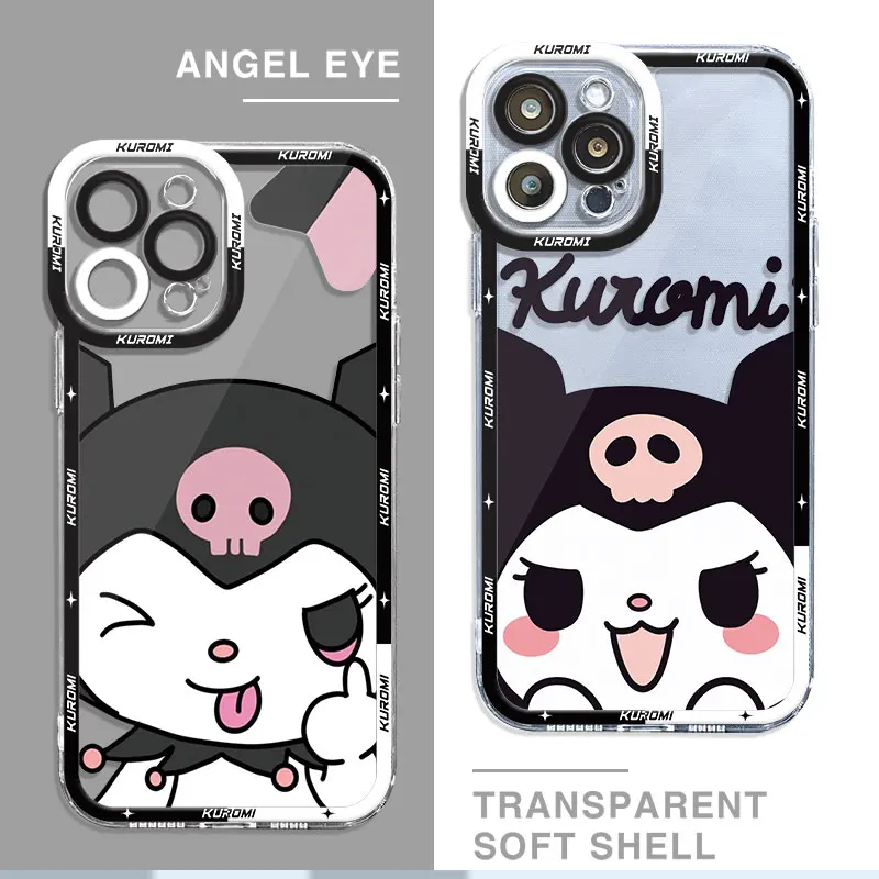 Case For Apple iPhone 11 13 15 14 Pro Max 12 Mini 7 8 Plus XR X XS SE 6 6S Angel Eye Shell Phone Cover Bumper Funny Cute Kuromi