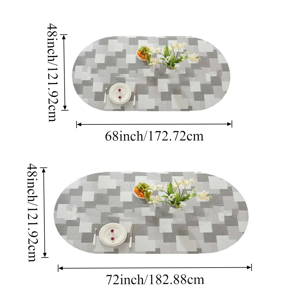 Thickened 48X68inch 48x72inch Oval Table Cover Waterproof Oil-Proof Tablecloth for Camping Picnic Party BBQ Toalha De Mesa 테이블보