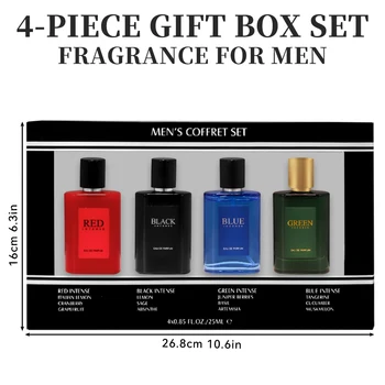 男性用フレグランストラベルコフレ,ギフトボックス,eau de toilette,edt,1ボトルあたり0.85液量オンス,4個