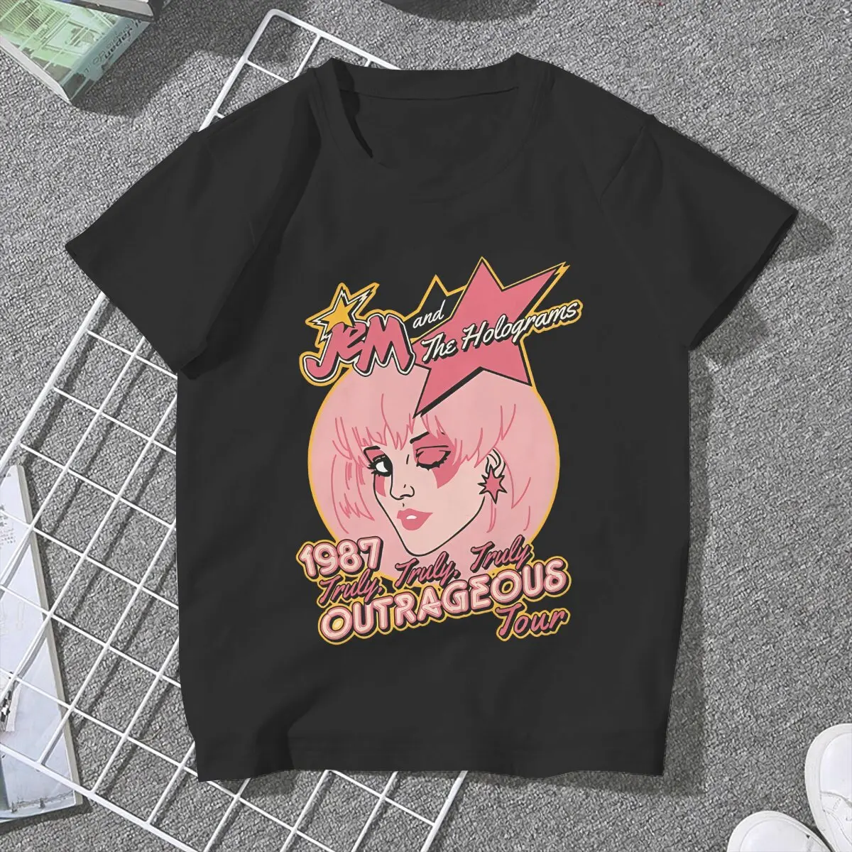 Jem e The Holograms Jem thalesive Tour Tshirt Homme top Unisex Blusas poliestere T Shirt per le donne