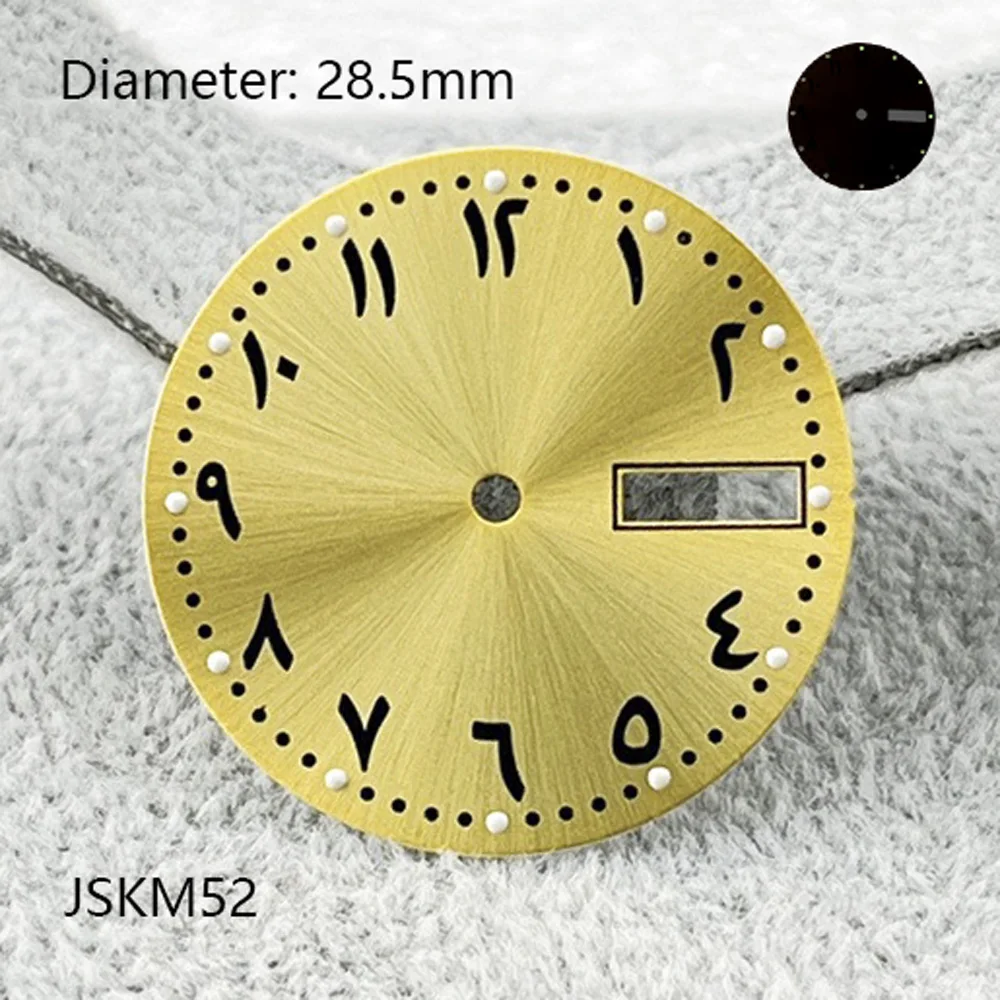 28.5 مللي متر NH36 قرص أخضر أرجواني ذهبي برتقالي قرص عربي لحركة NH36 الأوتوماتيكية EIKO5 ملحقات ساعة الطلب شعار مخصص