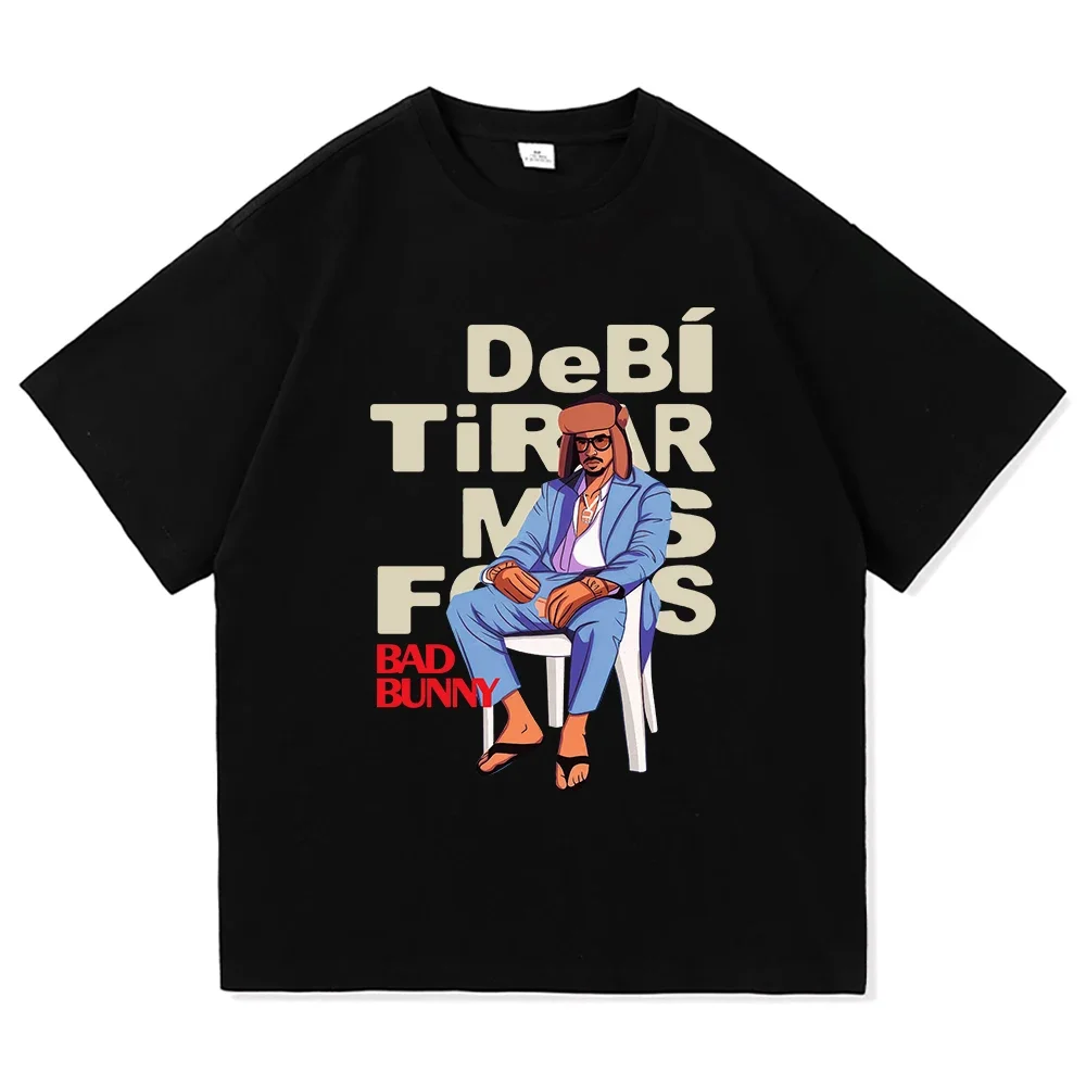 Bad Bunny T-Shirt 2025, modisch, für Herren und Damen, Vintage, lustig, Frosch, Debí, Tirar Más Fotos, T-Shirt DeBÍ TiRARSOS, FOTOS Shirts, Streetwear