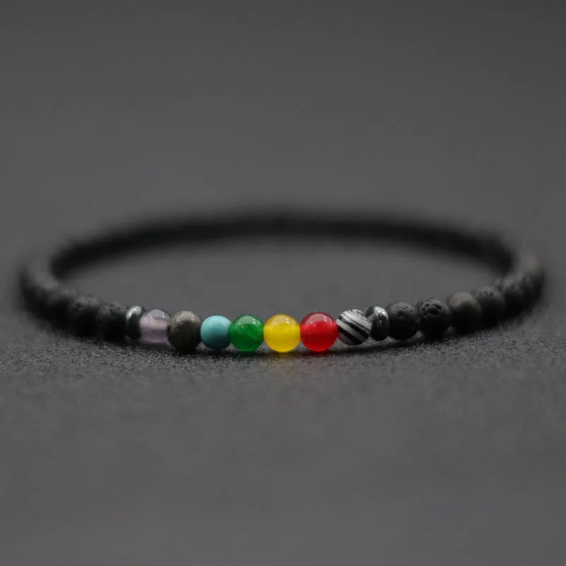 4mm Bracelet Natural Volcanic Stone Beaded Braclet Men Women Minimalist Chakra Braslet Meditation Jewelry Tiger Eyes Brazalete