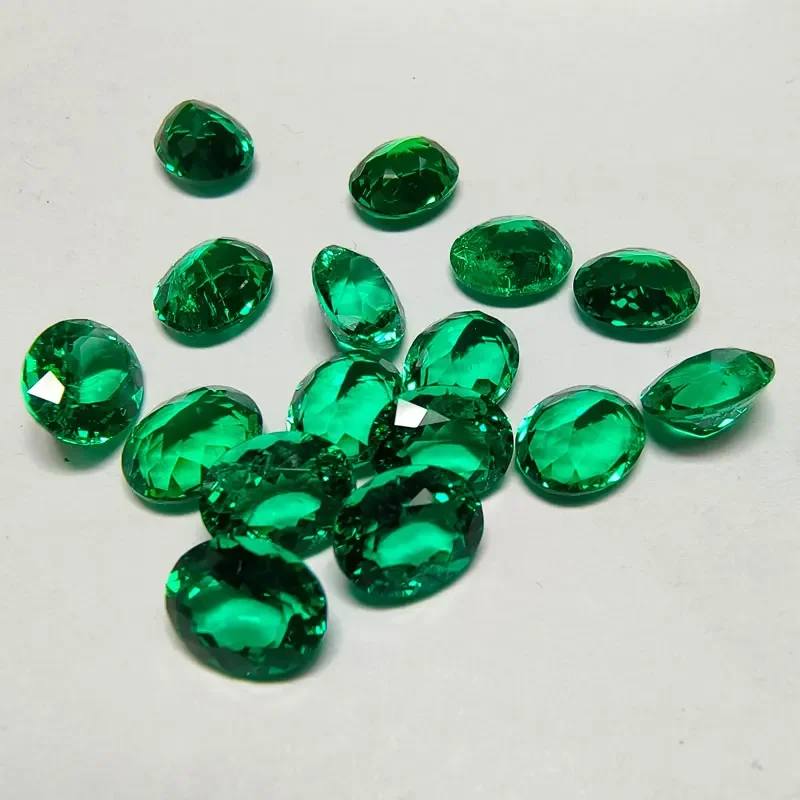 Top Laborgezüchtete Columbia-Smaragde in Ovaler Form 3x4mm Edelstein für DIY-Schmuck, Anhänger und Armband-Materialien, Wählbare Zertifizierung – Detail 10