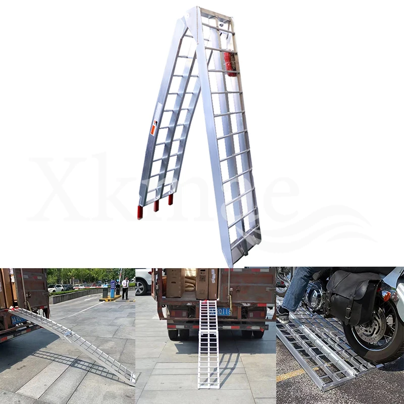 

Aluminum Folding Loading Ramp Kit For Trailers Pickup Truck Car Tailgate ATV Motorcycle Lawn