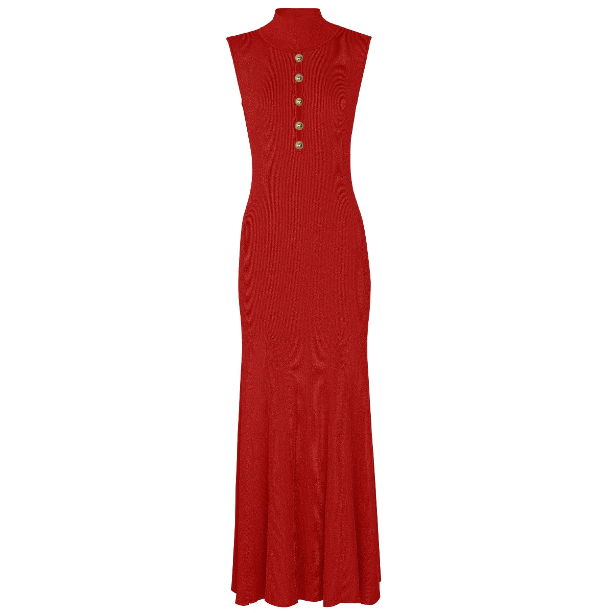 

25322 Высокая версия, летнее новое модное темпераментное трикотажное яркое шелковое облегающее длинное платье без рукавов с круглым вырезом