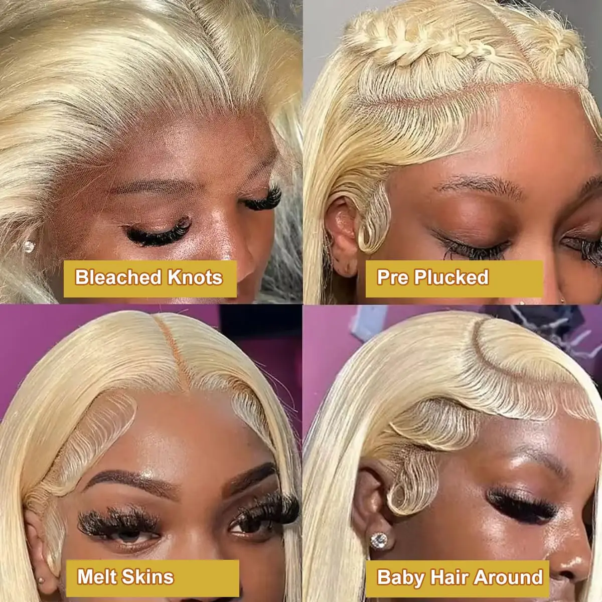 40 Inch Blonde 613 Hd Lace Frontal Wig 13X6 Brazilian Straight Human Hair Wig Transparent Lace Frontal Wig For Women 250 Density image 4