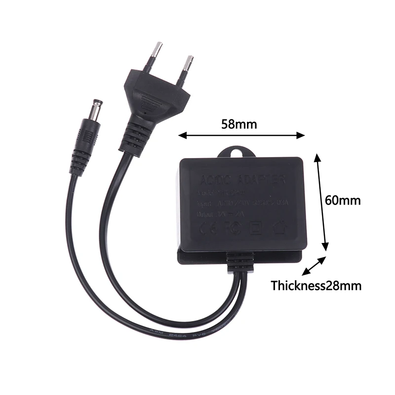 12V2A Водонепроницаемый IP66 для камеры Питание от сети переменного тока на открытом воздухе 100 В-240 В Адаптер преобразователя постоянного тока 2000 мА Светодиодный источник питания ЕС США Вилка