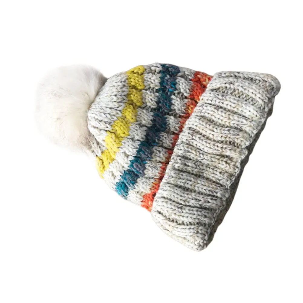 

Curled Woolen Cap Woman Hat Knitted Autumn and Winter Outdoor Activities Warm Lady