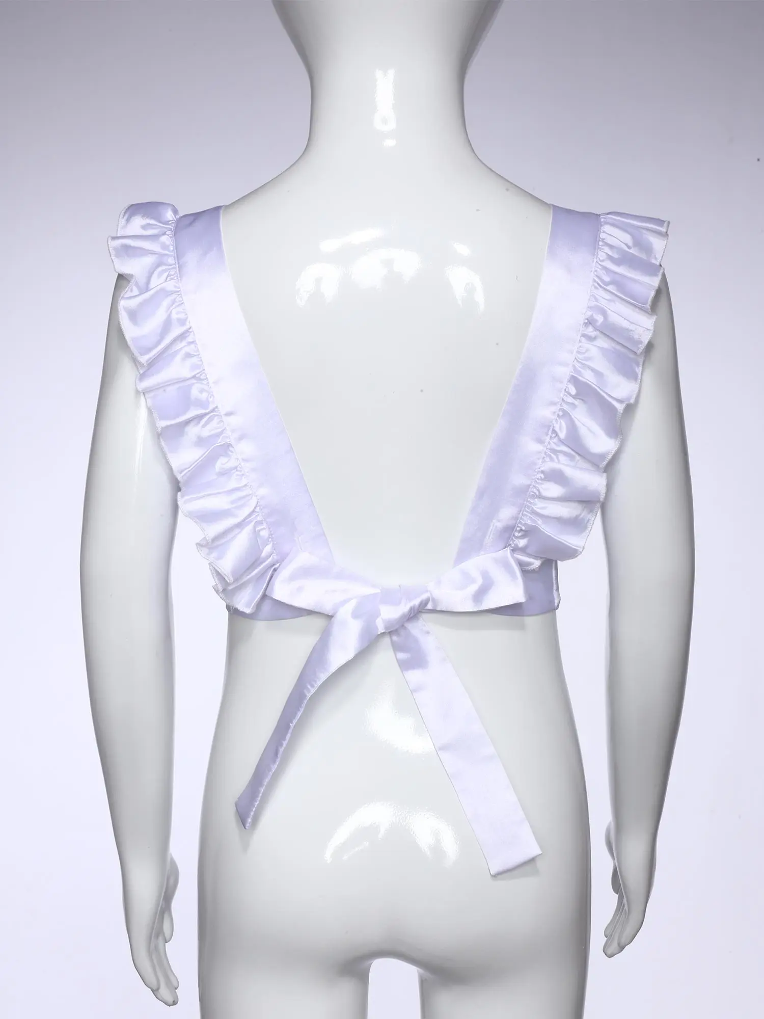 Girls Halloween Wonderland Princess Cosplay Costume Accessories Lace Ruffled Half Apron for Carnival Theme Party Masquerade view 5