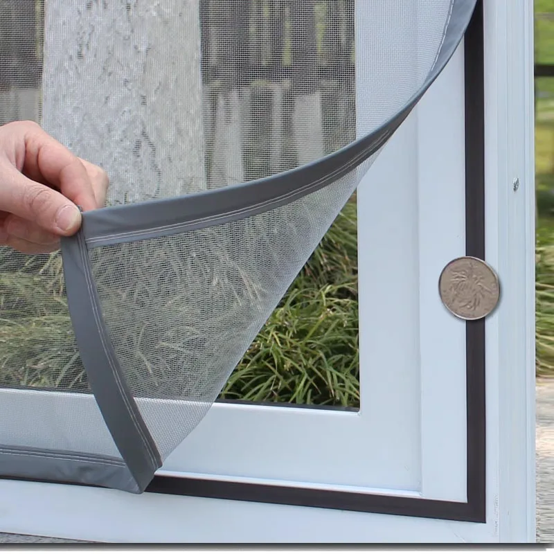 2024 NEW Magnetic Screen Windows Mosquito Net Customized size Black Invisible Fiberglass Mesh Air Tulle Anti insect fly Curtains