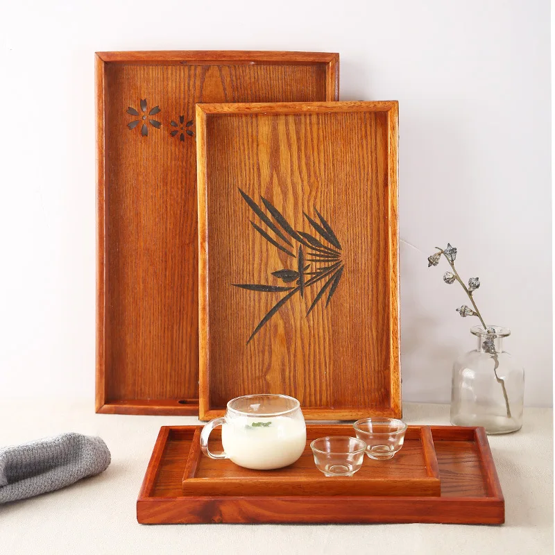 Japanese Wooden Tray Tea Tray Portable Decorative Miscellaneous Storage Tea Set Kitchen Storage Restaurant Service Tray