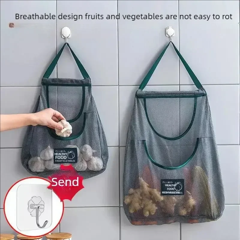 Fruit and Vegetable Storage Bag Kitchen Single and Double Layer Onion Ginger Garlic Storage Mesh Bag Multifunctional Storage Bag