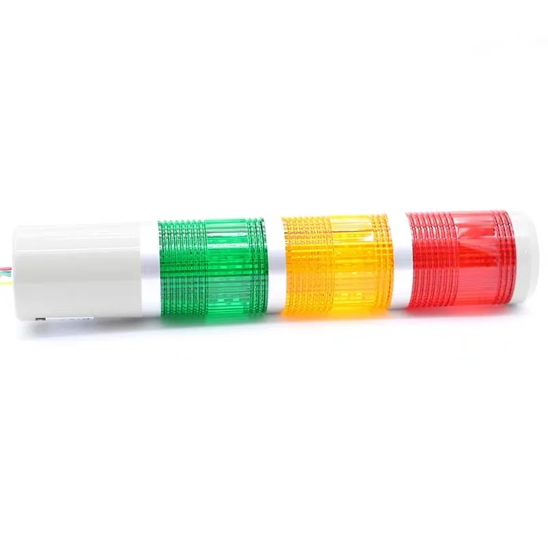 Zusen 50mm TB50-3T(W)-D Signal Tower Light Red Yellow Green | Always Bright Or Flashes | 12V 24V 110V 220V | Three Layer
