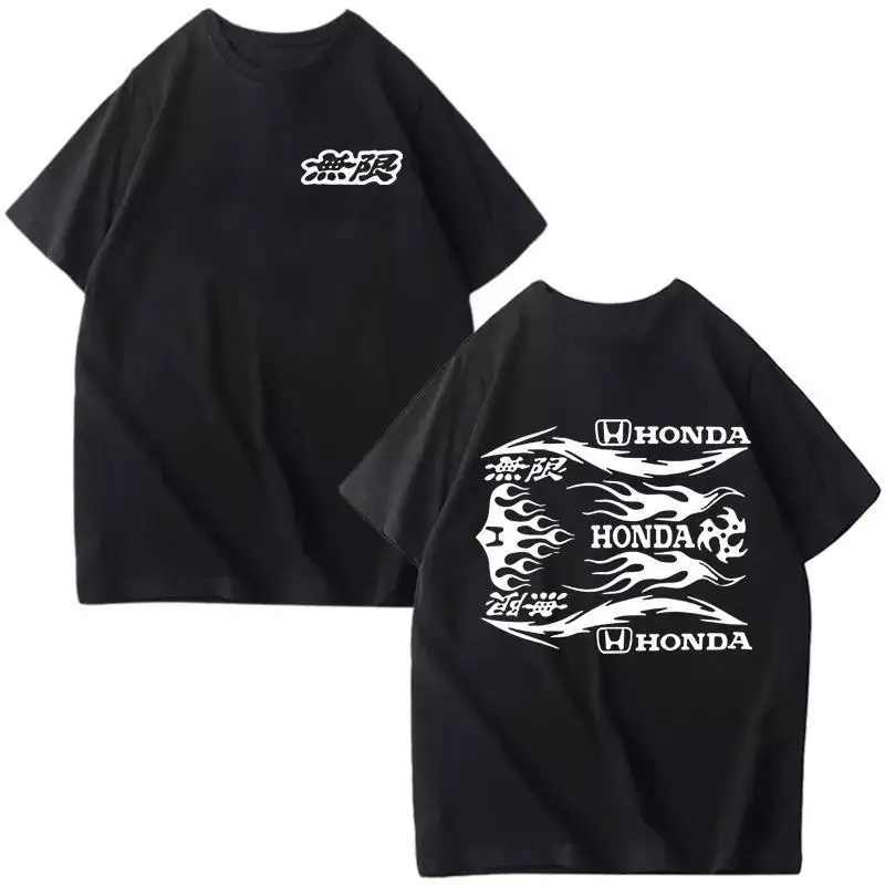 

Мужская и женская футболка Honda, модификация автомобиля, неограниченное количество периферийных устройств Mugen, летний универсальный мотоциклетный рабочий топ с коротким рукавом
