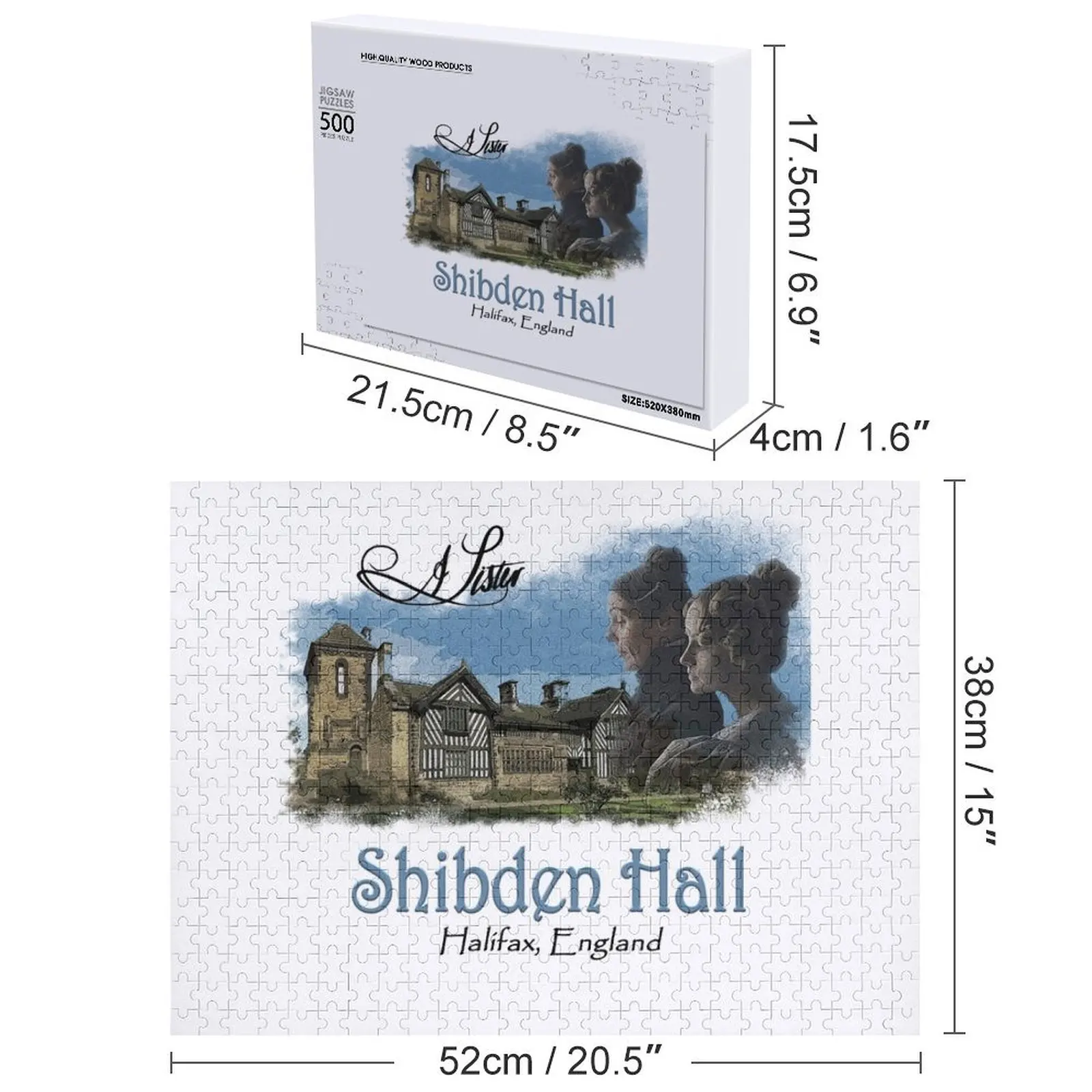أحجية الصور المقطوعة لقاعة Shibden Hall مخصصة للأطفال على شكل حيوانات خشبية #4