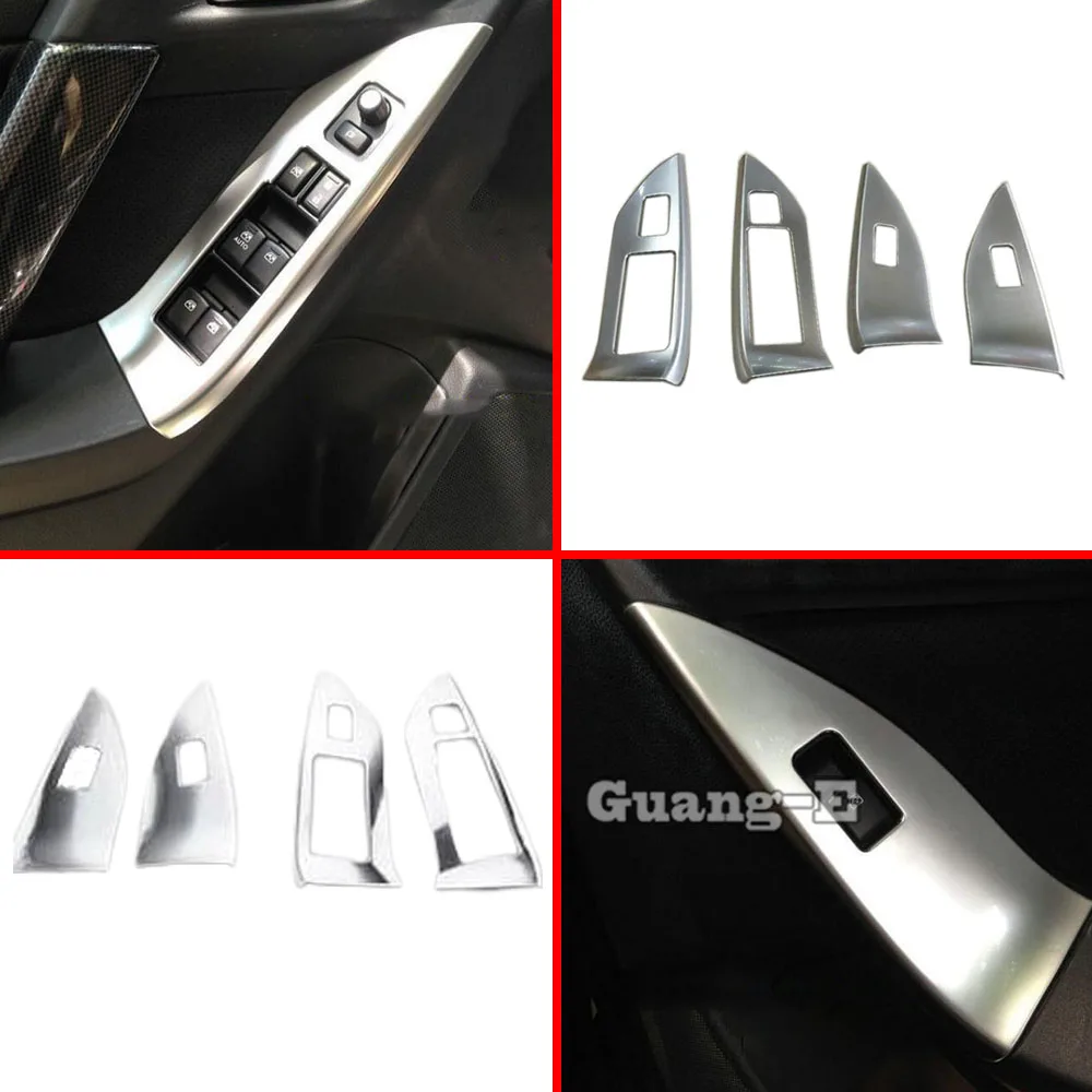 

Car ABS Chrome Body Interior Door Window Glass Switch Button Panel Trim Frame 4PCs For Subaru Forester 2013 2014 2015 2016 2017