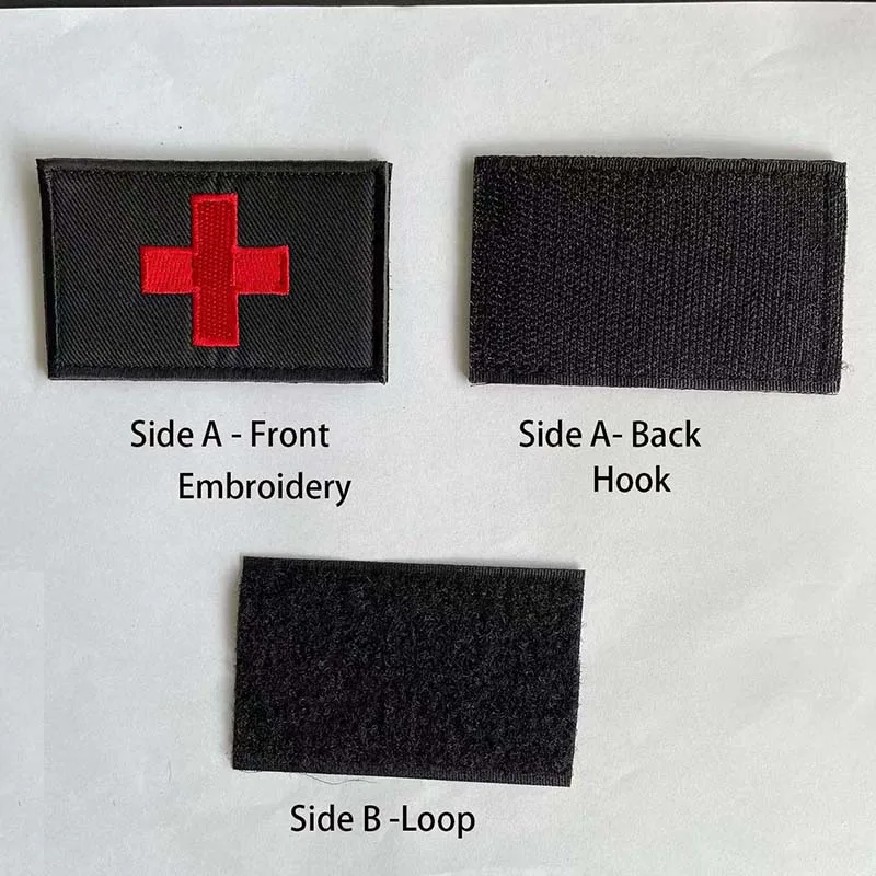 Red Cross Applique Badges Embroidery Tactical Hook and Loop Patch,First Aid MED Medic Rescue Military on Backpack,Armband