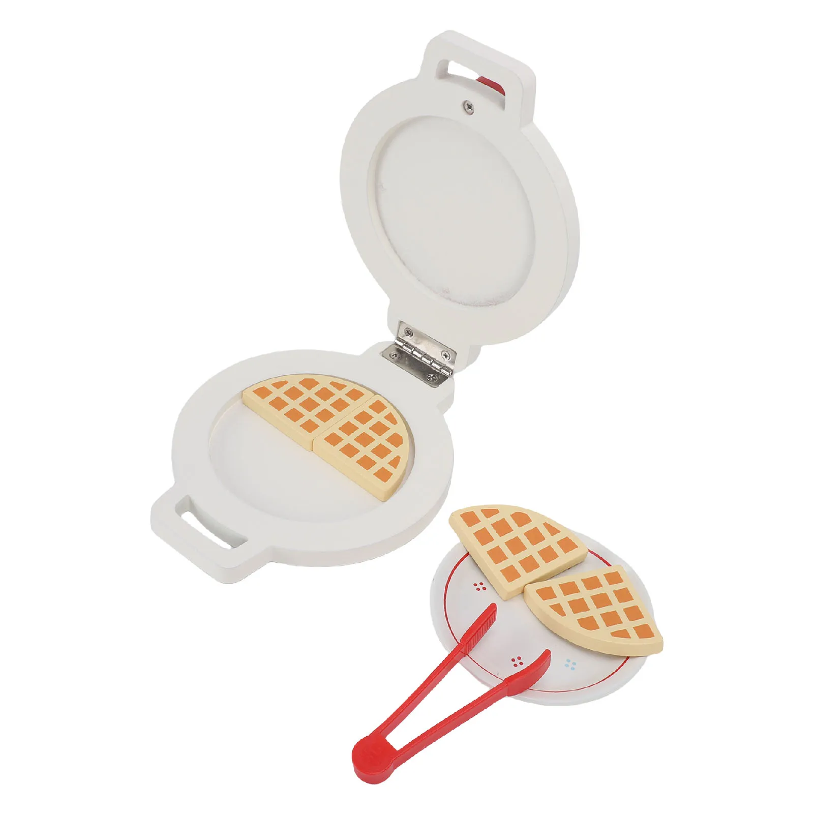 Toddler Waffle Baking Playset Waffle Maker Food Playset Wooden Safe Educational Toddler Waffle Maker Kitchen  for Home