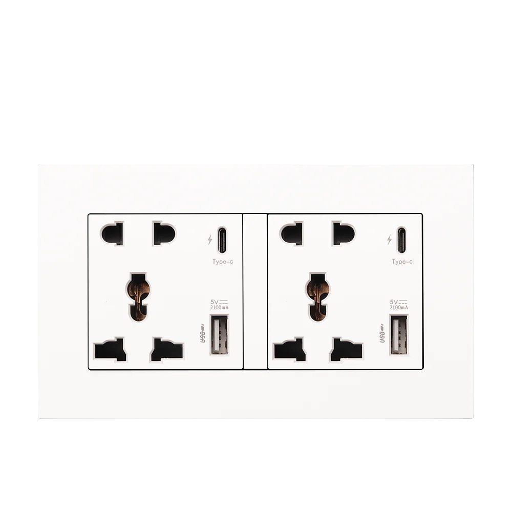 Depoguye-enchufe de pared Universal de 10 pines, adaptador para enchufe USB tipo c de 18W, carga rápida, Blanco/dorado/gris/Negro, AC110V -250V
