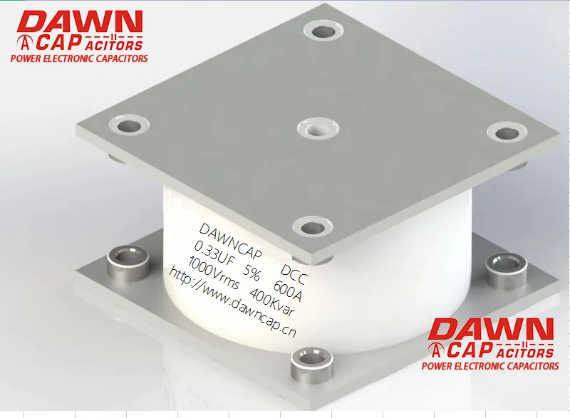 

DAWNCAP DCC-5H 0.33UF 1000V 600A 400KVAR Water cooled large current Big Current Resonant Capacitor 78*78*34MM