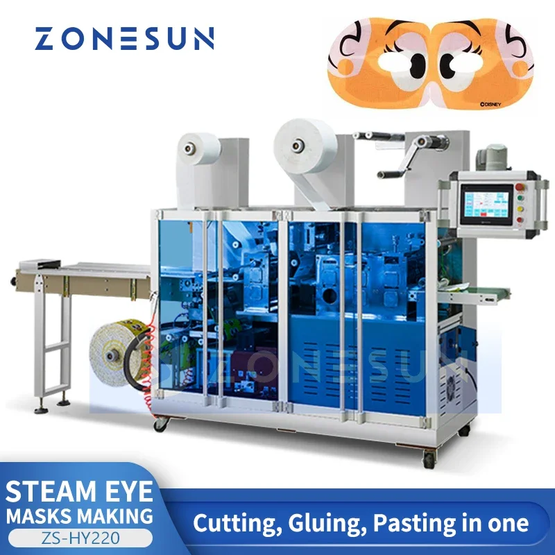 ZONESUN Automatic Steam Eye Mask Machine for Efficient Production Warm Compress Eye Mask Producing Equipment ZS-HY220