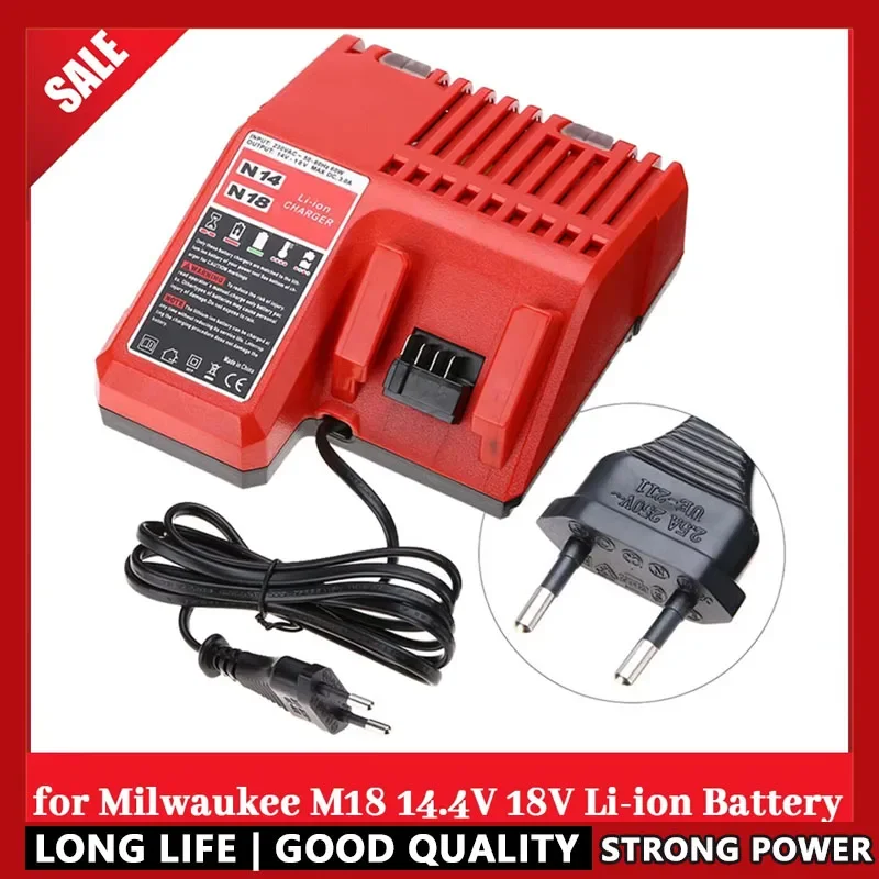 

for Milwaukee Replacement Li-ion Battery Charger Multi Voltage Charger M18 14.4V-18V 48-11-1850 48-11-1840 48-11-1815 48-11-1828