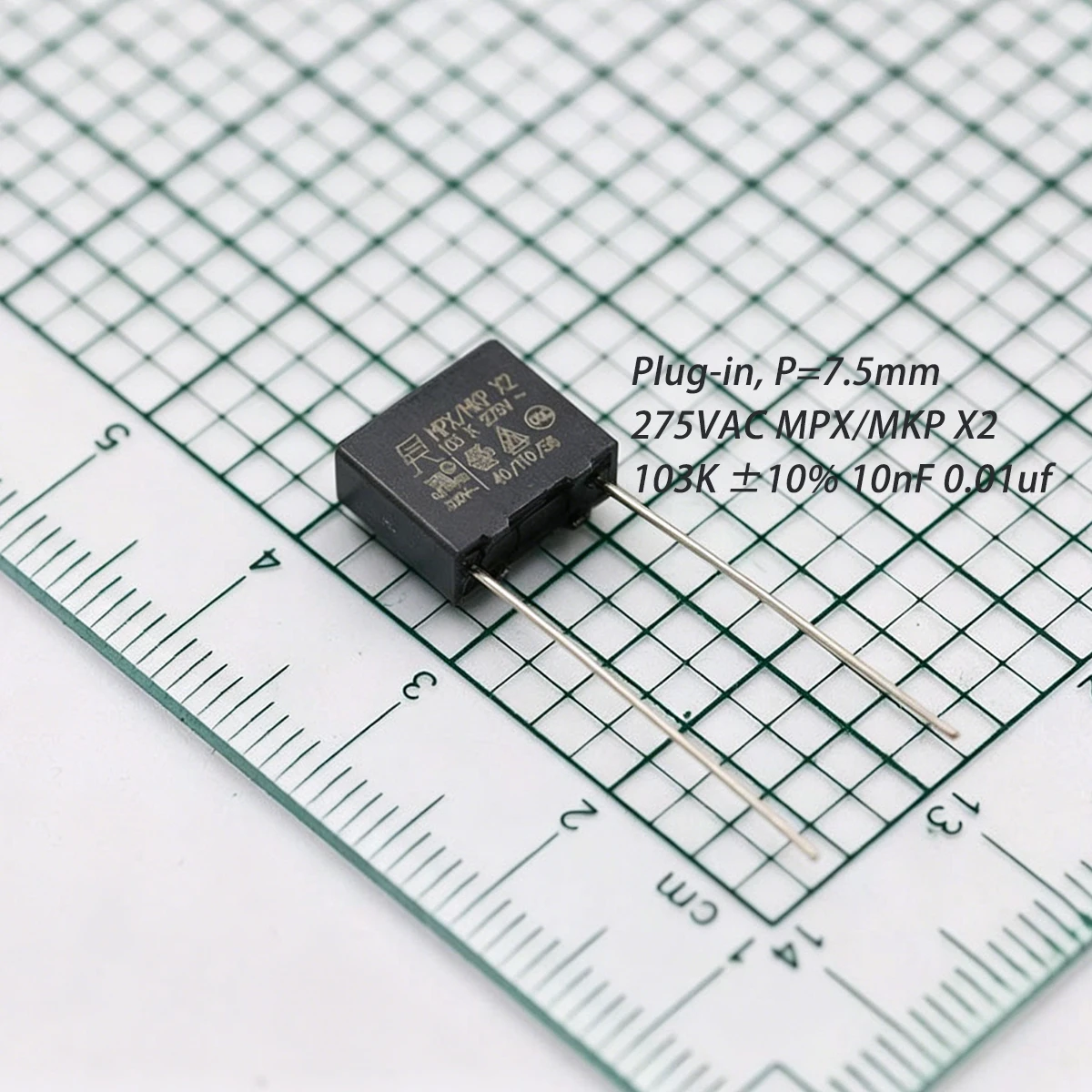 20PCS P=7.5mm 103K ±10% 10nF 0.01uf 0.01µF 10000pF 275VAC MPX/MKP X2 CQC NEW Origina Film Interference Suppression Capacitors