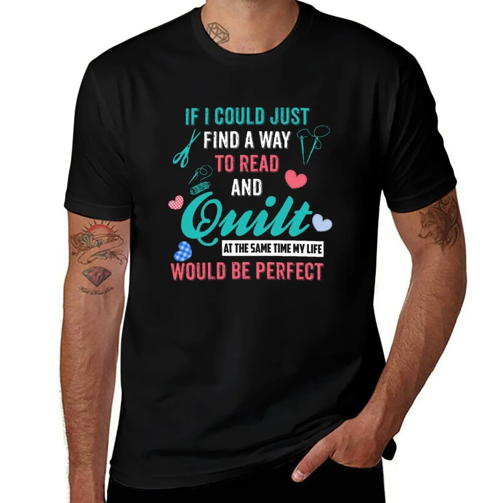 If I Could Read and Quilt Life Would Be Perfect Shirt Ideas T-Shirt Festival Short Sleeve T-Shirt