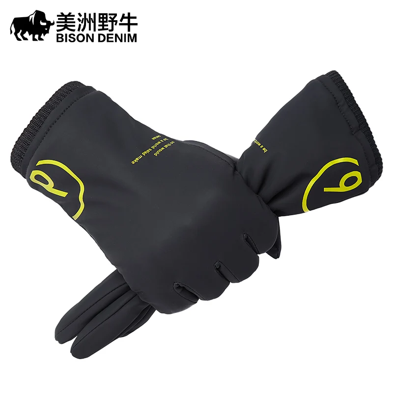 

BISON DENIM Warm Winter Gloves Men Women Touch Screen Thermal Fleece Lined Windproof Gloves For Running Cycling Driving Hiking