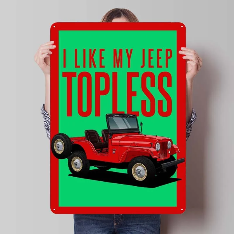 Jeep Tinplate Sign Cars Poster Room Decoration Retro Metal Sign Plaque for Garage Wall Art Decoration Home Decorations Interior