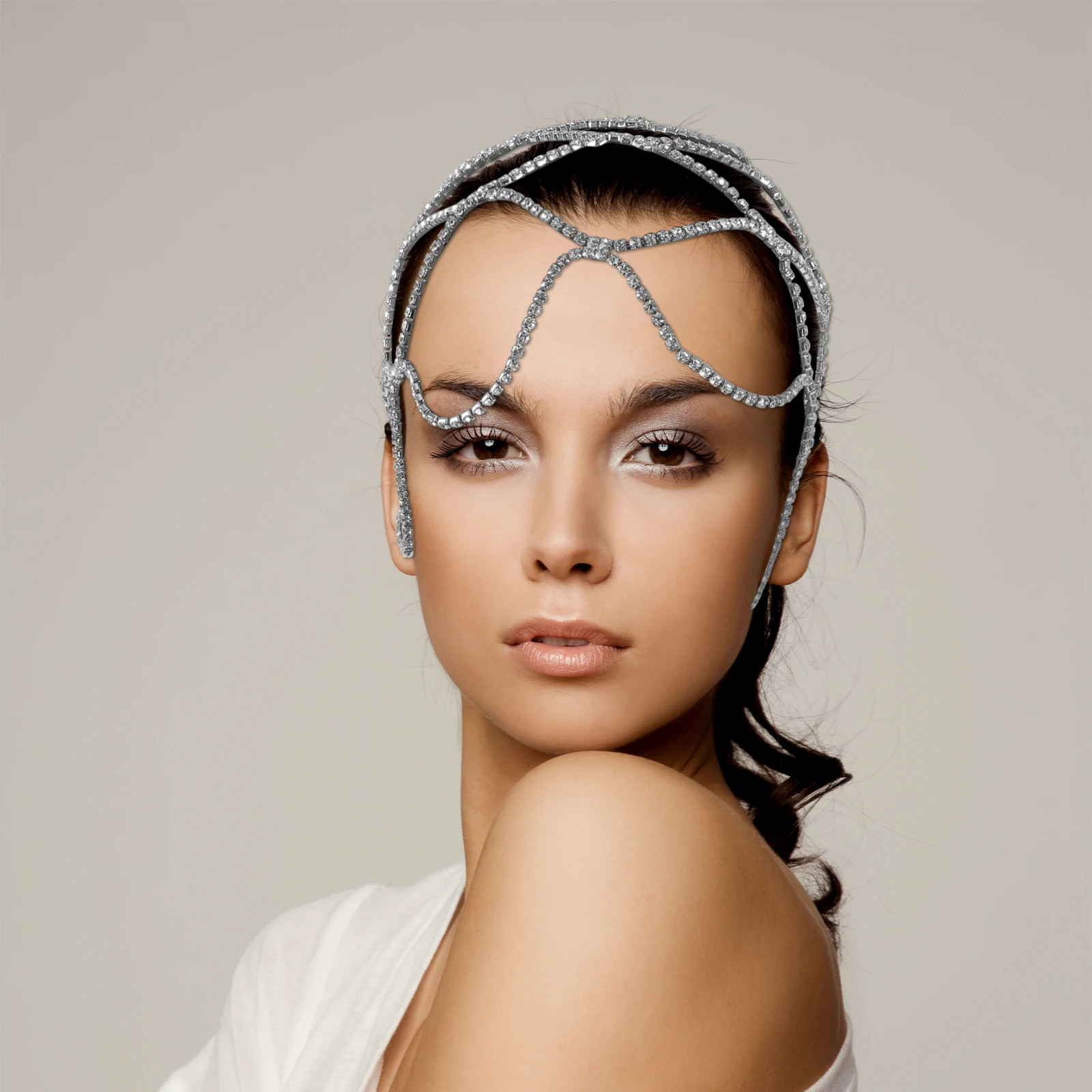 

Rhinestone Head Women Bridal Hair Accessories Shiny Bridesmaid Golden Wedding Head Chain Wedding Party Hair Jewelry