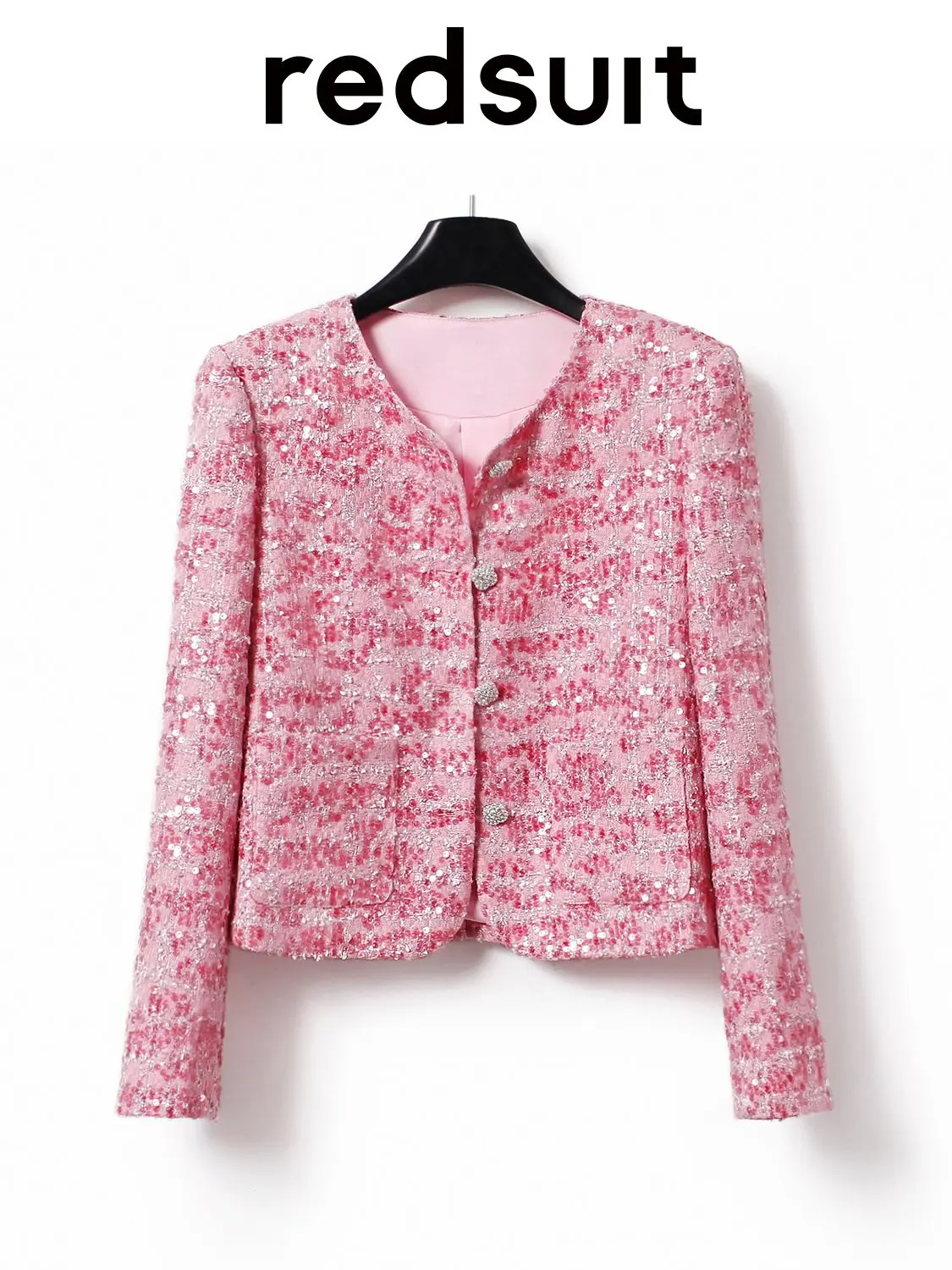 New  sequin coarse woolen coat design, age conscious and slim top Custom Size