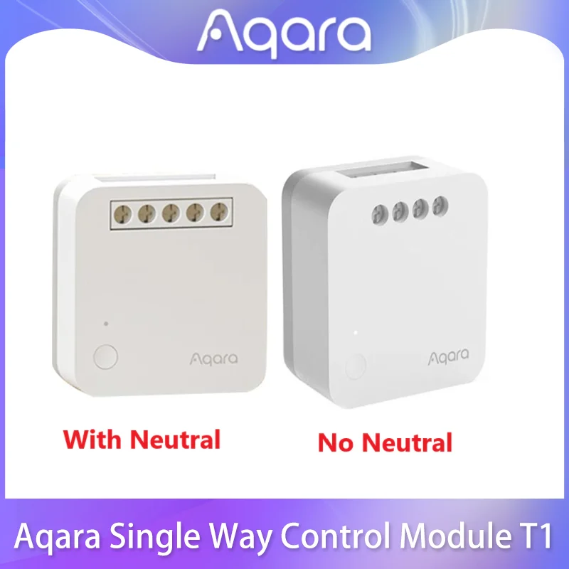 Aqara-controlador de relé de un solo canal, módulo de interruptor T1, Zigbee 3,0, sin/con temporizadores de hogar inteligentes neutros, Control