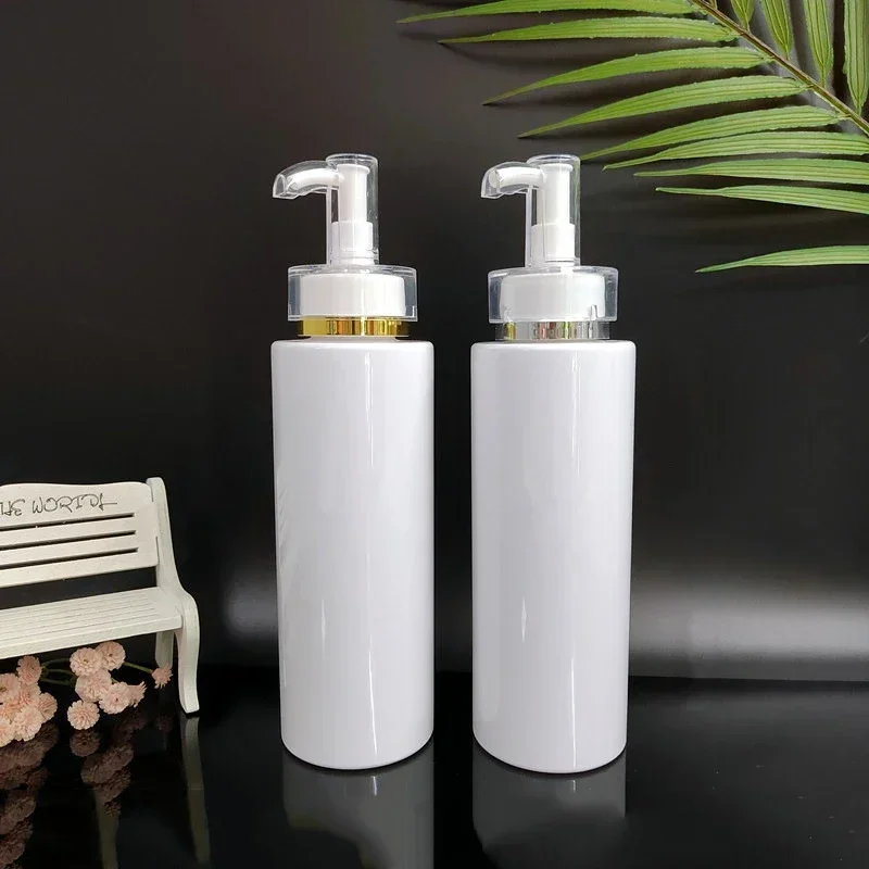 10Pcs 100/150/200/250/300/500ml Empty Plastic Pump Bottle White Clear Lotion Shampoo Cosmetic Container Bathroom Soap Dispensers